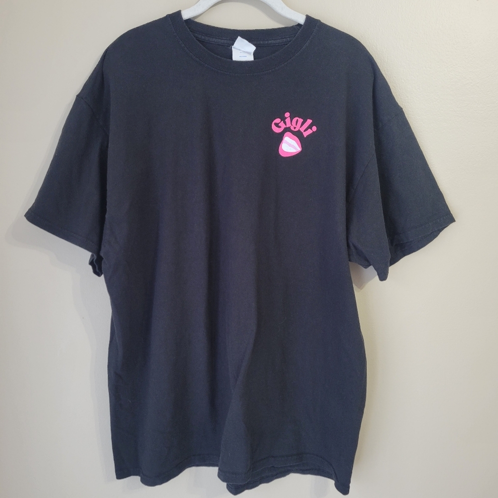Gigli THC Beverages Graphic T-Shirt Black with Pink Graphic Front & Back Size XL